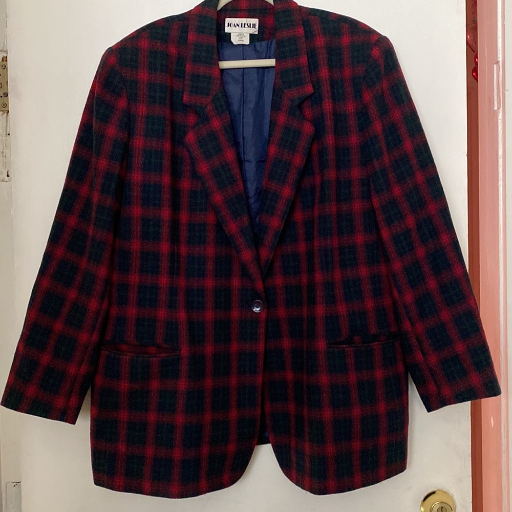 JOAN LESLIE Plaid Blazer